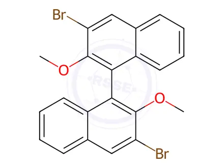 Chemical structure of 3,3'-Dibromo-2,2'-dimethoxy-1,1'-binaphthalene