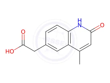 Chemical structure of (4-Methyl-2-oxo-1,2-dihydroquinolin-6-yl)acetic acid