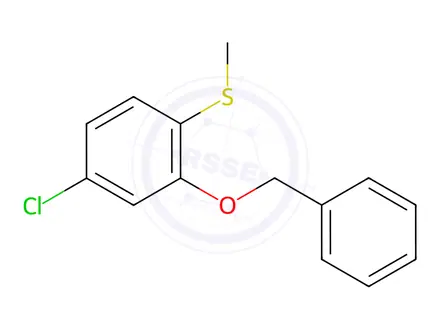 Chemical structure of Benzene, 4-chloro-1-(methylthio)-2-(phenylmethoxy)-