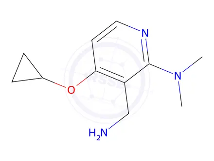 Chemical structure of 3-(Aminomethyl)-4-cyclopropoxy-N,N-dimethylpyridin-2-amine