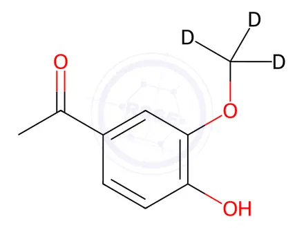 Chemical structure of Acetovanillone-d3
