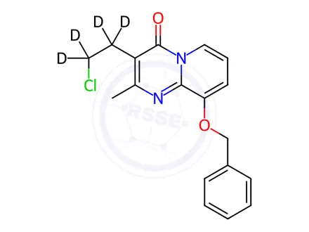 Chemical structure of 3-(2-Chloroethyl-d4)-2-methyl-9-(benzyloxy)-4H-pyrido[1,2a]pyrimidin-4-one