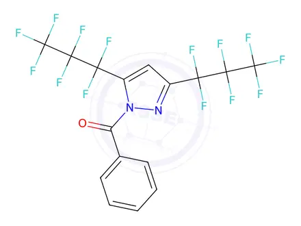 Chemical structure of 1-BENZOYL-3,5-BIS(PERFLUOROPROPYL)PYRAZOLE