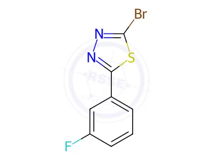 Chemical structure of 2-Bromo-5-(3-fluorophenyl)-1,3,4-thiadiazole