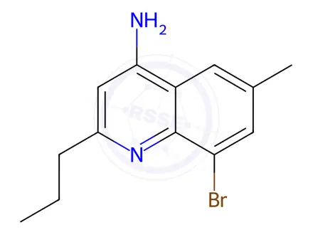 Chemical structure of 8-Bromo-6-methyl-2-propylquinolin-4-amine