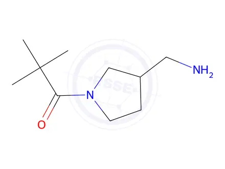 Chemical structure of 1-[3-(aminomethyl)pyrrolidin-1-yl]-2,2-dimethylpropan-1-one