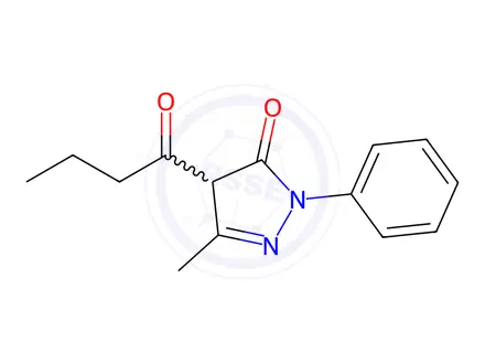 Chemical structure of 4-Butyryl-3-methyl-1-phenyl-2-pyrazolin-5-one