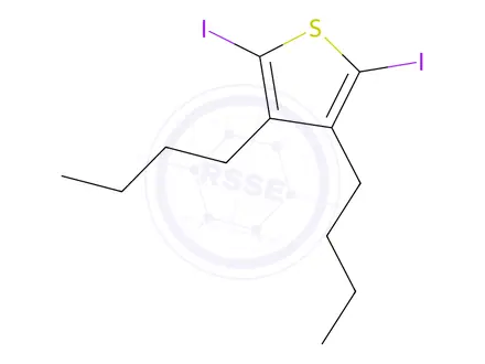 Chemical structure of Thiophene, 3,4-dibutyl-2,5-diiodo-