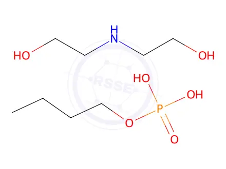 Chemical structure of Phosphoric acid, butyl ester, compd. with 2,2'-iminobis[ethanol]