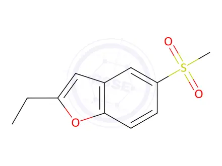 Chemical structure of Benzofuran,2-ethyl-5-(methylsulfonyl)-(9CI)