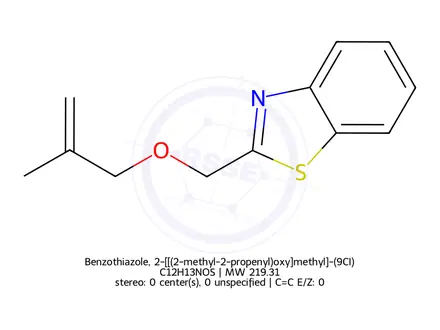 Chemical structure of Benzothiazole, 2-[[(2-methyl-2-propenyl)oxy]methyl]-(9CI)