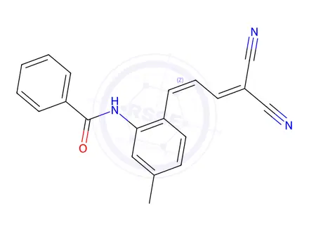 Chemical structure of N-[2-(4,4-Dicyano-1,3-butadienyl)-5-methylphenyl]benzamide