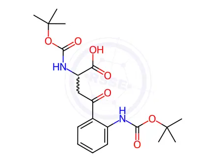 Chemical structure of 2-((tert-Butoxycarbonyl)amino)-4-(2-((tert-butoxycarbonyl)amino)phenyl)-4-oxobutanoic acid