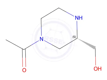 Chemical structure of 2-Piperazinemethanol, 4-acetyl-, (S)-(9CI)