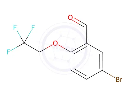 Chemical structure of 5-bromo-2-(2,2,2-trifluoroethoxy)benzaldehyde