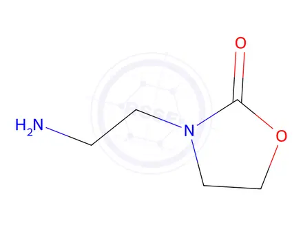 Chemical structure of 2-Oxazolidinone,3-(2-aminoethyl)-(9CI)