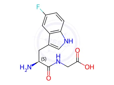 Chemical structure of Glycine, 5-fluoro-L-tryptophyl-