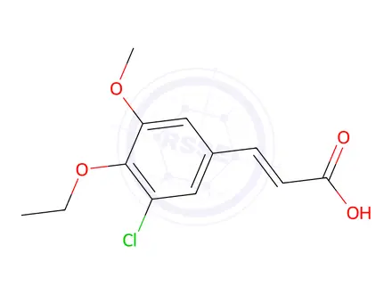 Chemical structure of (2E)-3-(3-chloro-4-ethoxy-5-methoxyphenyl)acrylic acid