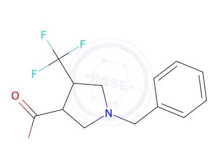 Chemical structure of 1-Benzyl-4-(trifluoromethyl)pyrrolidine-3-carboxylic acid