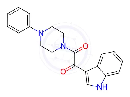 Chemical structure of 1-(1H-indol-3-yl)-2-(4-phenylpiperazin-1-yl)ethane-1,2-dione