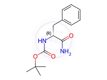 Chemical structure of (R)-tert-Butyl (1-amino-1-oxo-3-phenylpropan-2-yl)carbamate