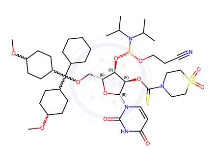 Chemical structure of DMT-2′O-TC-rU Phosphoramidite