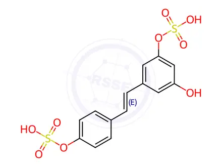 Chemical structure of Resveratrol Impurity 14(Resveratrol-3-4'-Disulfate)