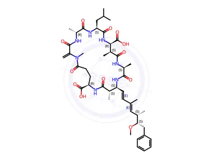Chemical structure of Microcystin-LA