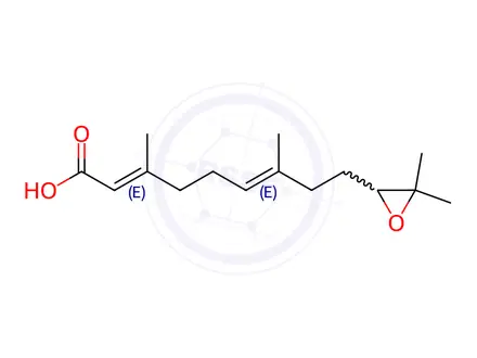 Chemical structure of Farnesol Impurity 22 ((±)-Juvenile hormone III Acid)