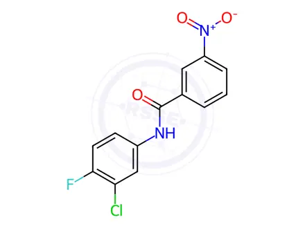 Chemical structure of N-(3-chloro-4-fluorophenyl)-3-nitrobenzamide
