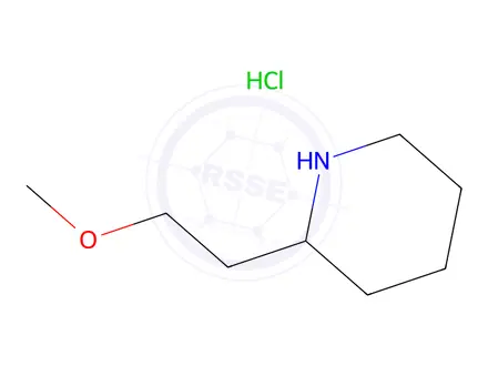 Chemical structure of 2-(2-Methoxyethyl)piperidine hydrochloride