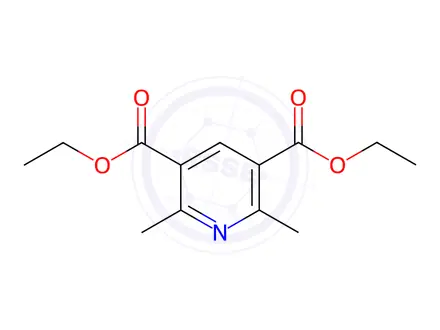 Chemical structure of diethyl 2,6-dimethylpyridine-3,5-dicarboxylate