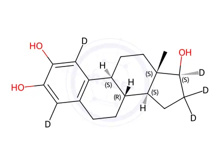 Chemical structure of 2-Hydroxy-17b-estradiol-16,16,17-[D5]