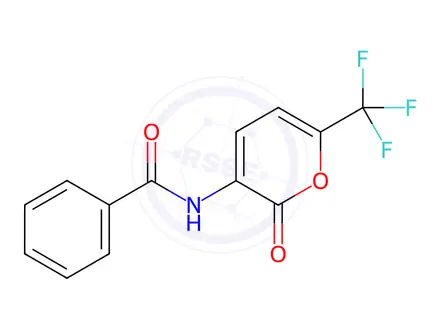 Chemical structure of N-(2-Oxo-6-(trifluoromethyl)-2H-pyran-3-yl)benzamide