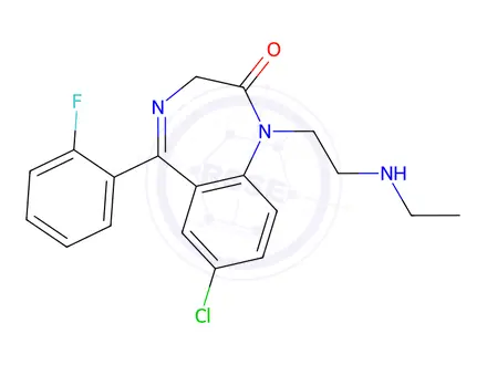 Chemical structure of Flurazepam Desethyl Impurity