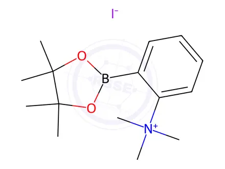 Chemical structure of N,N,N-Trimethyl-2-(4,4,5,5-tetramethyl-1,3,2-dioxaborolan-2-yl)benzenaminium iodide