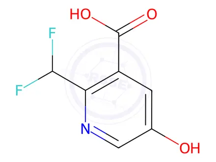 Chemical structure of 2-(Difluoromethyl)-5-hydroxypyridine-3-carboxylic acid