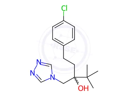 Chemical structure of 1-(4-Chloro-phenyl)-4,4-dimethyl-3-(1,3,4-triazol-1-yl-methyl)-pentan-3-ol