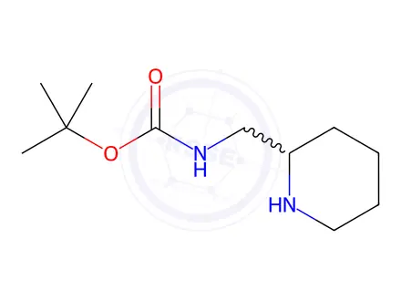 Chemical structure of 2-(Aminomethyl)piperidine, 2-BOC protected