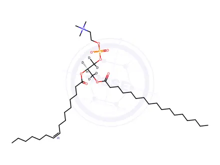 Chemical structure of 17:0-16:1 PC-d5