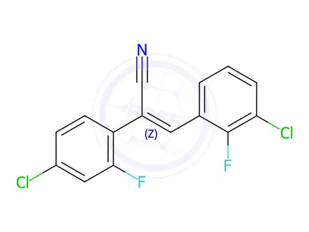 Chemical structure of (Z)-3-(3-Chloro-2-fluorophenyl)-2-(4-chloro-2-fluorophenyl)-2-propenenitrile