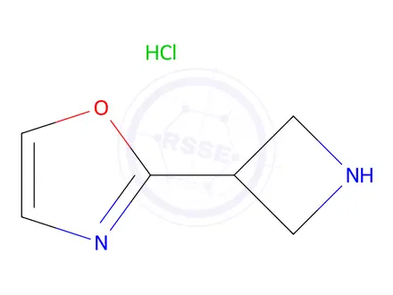 Chemical structure of Oxazole, 2-(3-azetidinyl)-, hydrochloride (1:1)