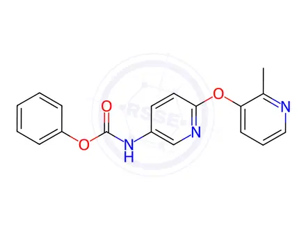 Chemical structure of Phenyl (6-((2-methylpyridin-3-yl)oxy)pyridin-3-yl)carbamate