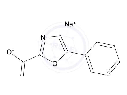 Chemical structure of sodium 5-phenyl-1,3-oxazole-2-carboxylate