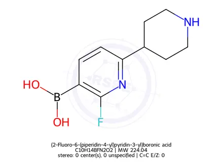 Chemical structure of (2-Fluoro-6-(piperidin-4-yl)pyridin-3-yl)boronic acid