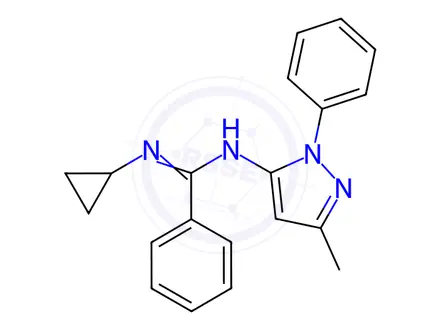 Chemical structure of n-Cyclopropyl-n'-(3-methyl-1-phenyl-1h-pyrazol-5-yl)benzimidamide