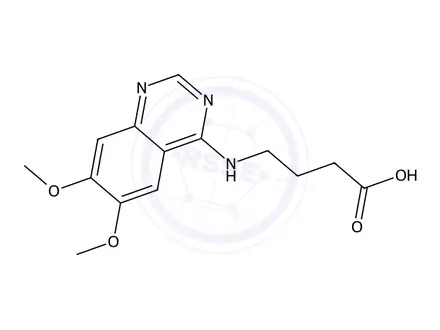Chemical structure of 4-((6,7-Dimethoxyquinazolin-4-yl)amino)butanoic acid