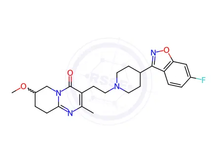 Chemical structure of 3-[2-[4-(6-Fluoro-1,2-benzisoxazol-3-yl)-1-piperidinyl]ethyl]-6,7,8,9-tetrahydro-7-methoxy-2-methyl-4H-pyrido[1,2-a]pyrimidin-4-one