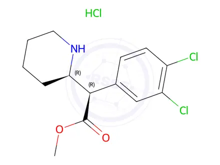 Chemical structure of (±)-threo-3,4-Dichloromethylphenidate HCl