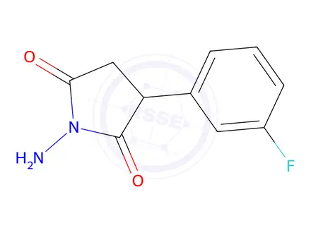 Chemical structure of 1-Amino-3-(3-Fluorophenyl)Pyrrolidine-2,5-Dione